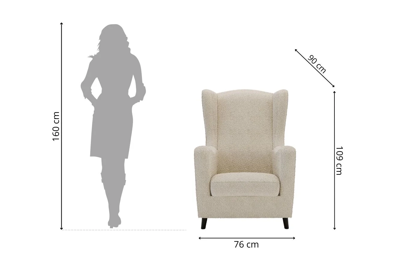 Fotel uszak Skandica AGNETA / 4 kolory tapicerki + 2 kolory nóg do wyboru!
