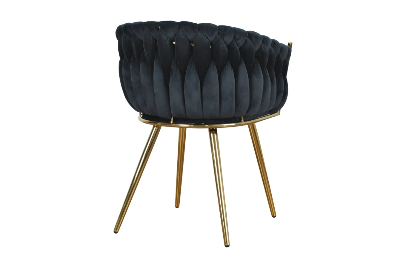 Nowoczesne krzesło SARA GOLD z plecionym oparciem