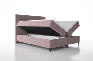 Tapicerowane łóżko kontynentalne TOKIO z zagłówkiem