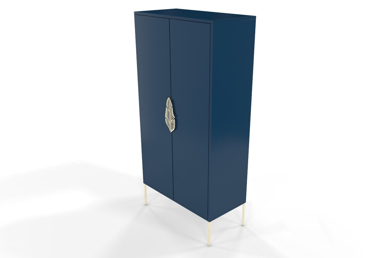 Wysoka granatowa komoda ze złotymi dodatkami Skandica MERLIN / szer. 80 cm