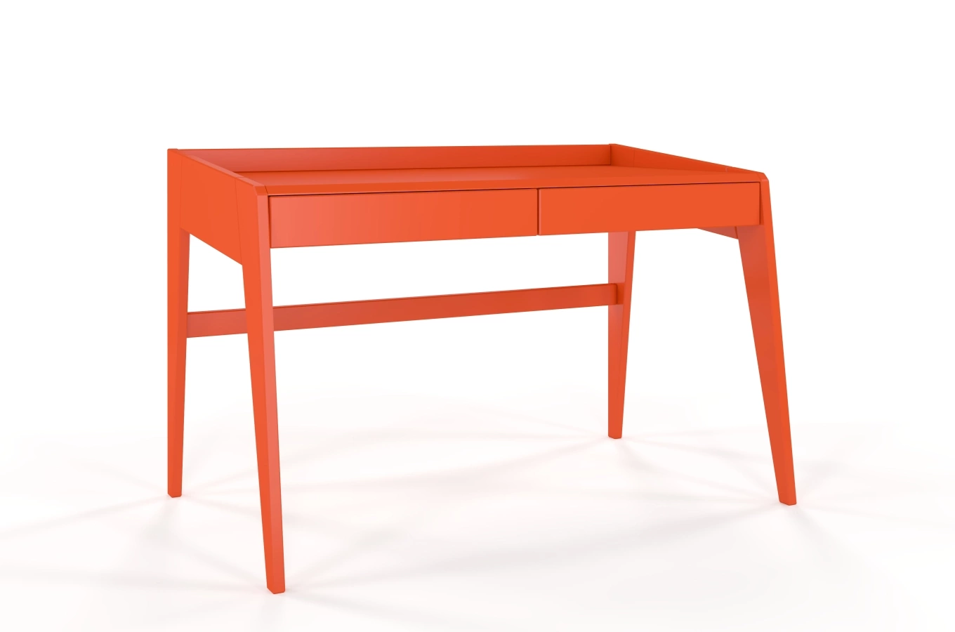 Drewniane biurko / toaletka z szufladami Visby LISA / kolor marsala / 125x70 cm