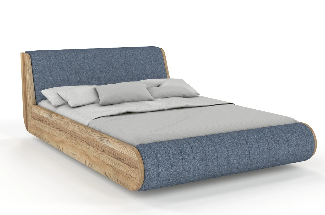 Łóżko lewitujące drewniane dębowe Visby HARALD