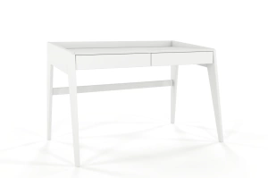 Drewniane biurko / toaletka z szufladami Visby LISA / kolor biały RAL / 125x70 cm