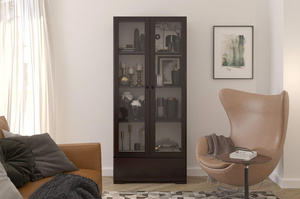 Drewniana sosnowa witryna ze szklanymi drzwiami Visby SANDEMO 1S80 / kolor naturalny