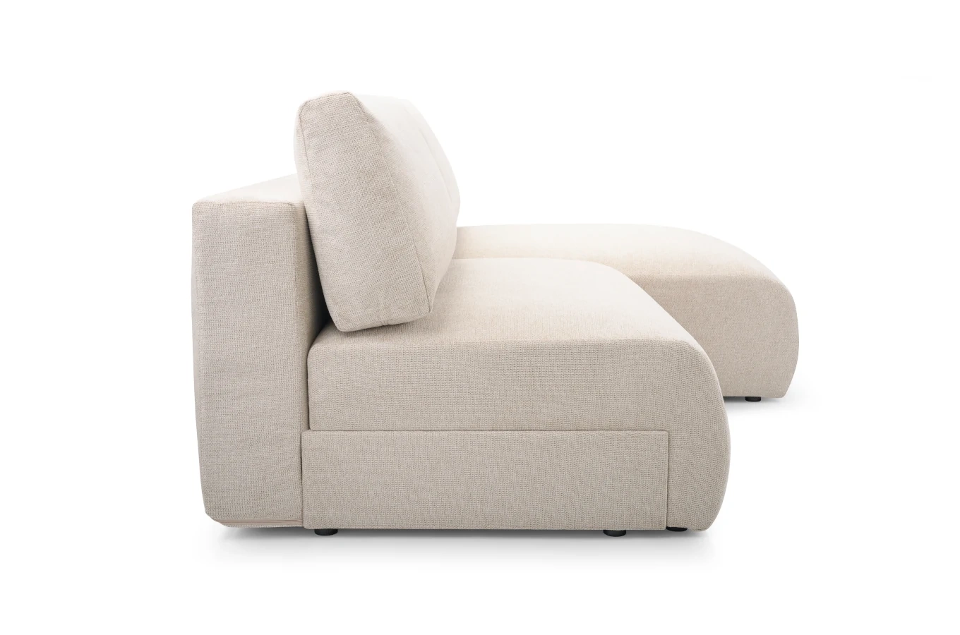 Nowoczesny rozkładany narożnik PIKSI z pojemnikiem na pościel