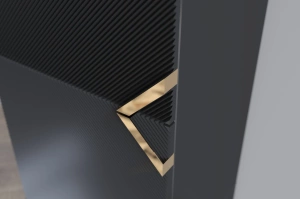 Drewniana komoda Visby DEMI HIGH 2D / kolor czarny / szer. 50,5 cm