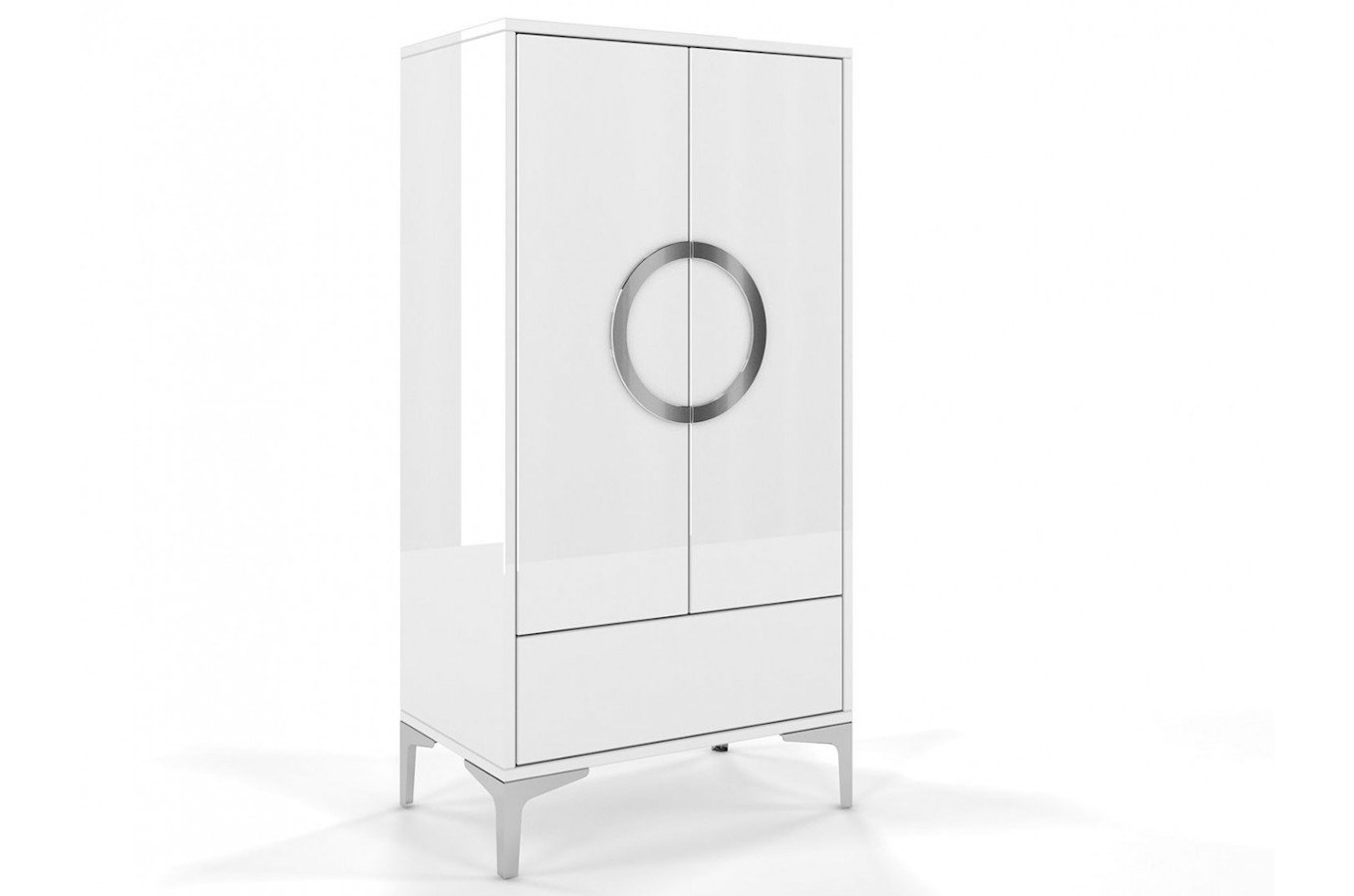 Biała wysoka nowoczesna komoda Dancan EVA połysk / szer. 60 cm