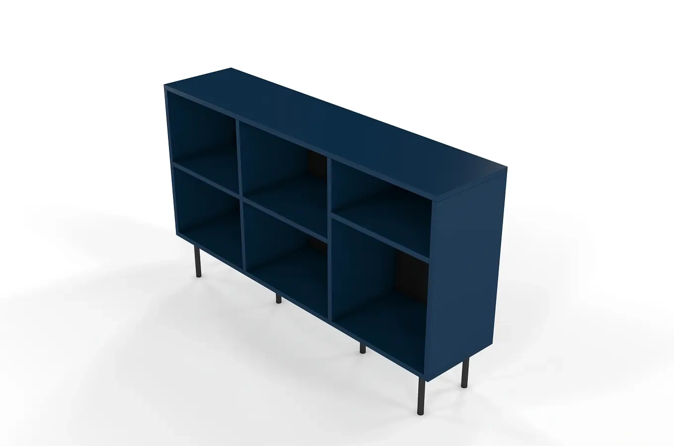 Otwarta komoda / regał w granatowym kolorze Dancan MIRKA / szer. 130 cm