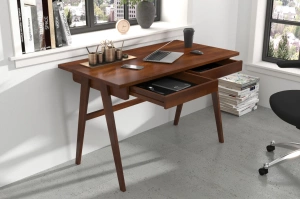 Drewniane bukowe biurko / toaletka z szufladami Visby EDDA / kolor orzech