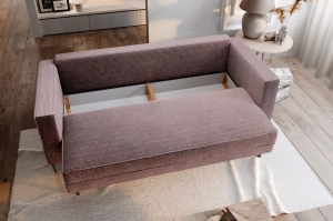 Nowoczesna sofa rozkładana GEPPI z funkcją spania i pojemnikiem na pościel / szerokość 226 cm