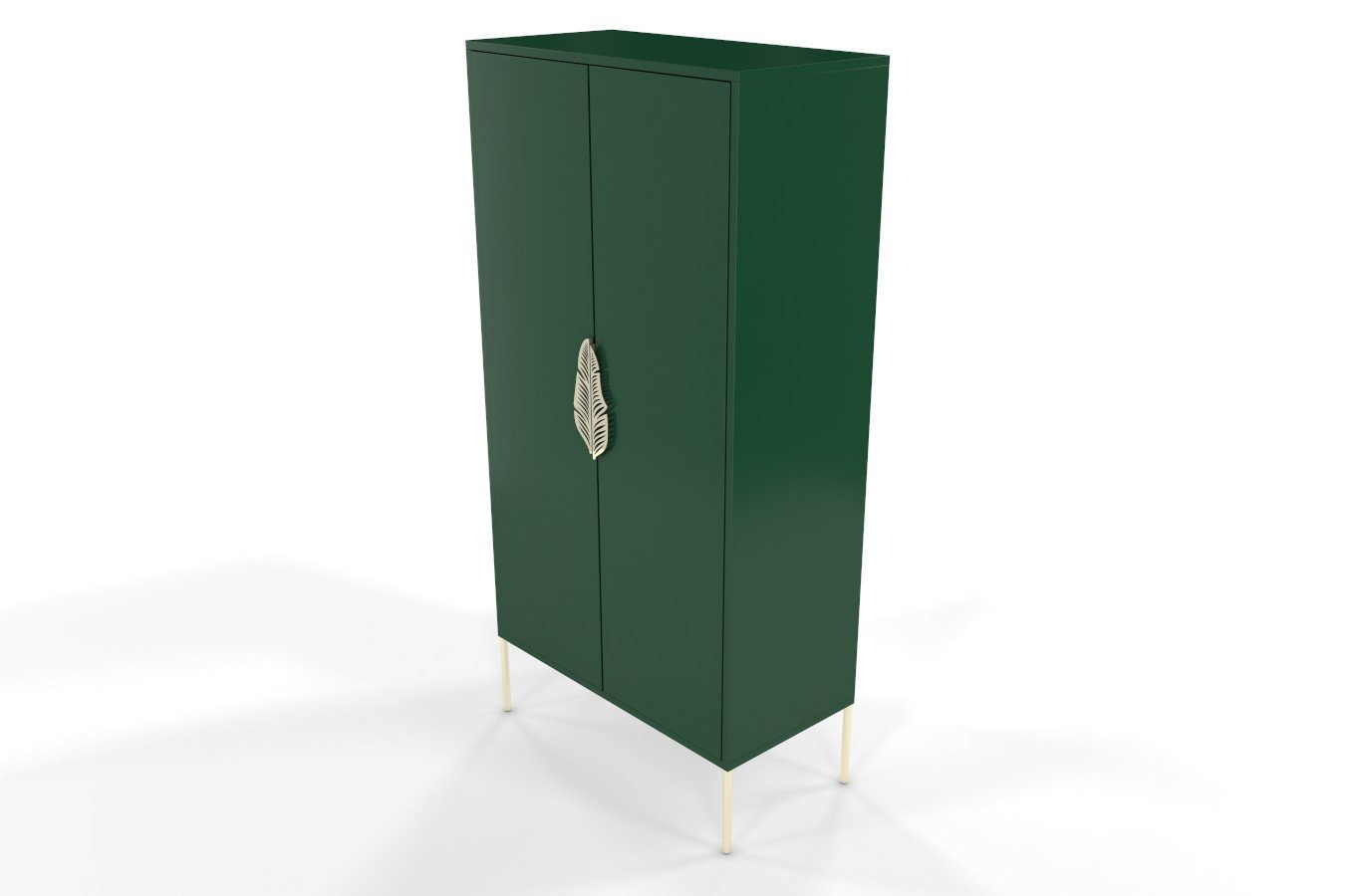 Wysoka zielona komoda ze złotymi dodatkami Skandica MERLIN / szer. 80 cm