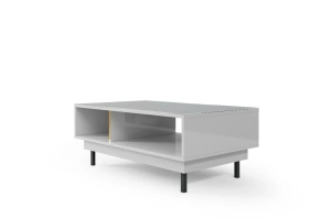 Elegancki biały stolik Dancan ARTEMISA ze złotymi dodatkami