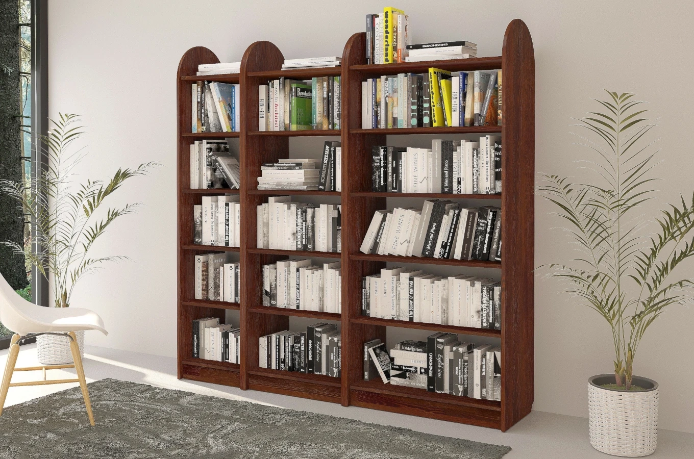 Regał drewniany sosnowy Visby KLIPPEN / szerokość 80 cm, kolor palisander