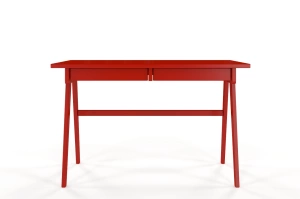 Drewniane biurko / toaletka z szufladami Visby EDDA / kolor bordowy / 120x65 cm