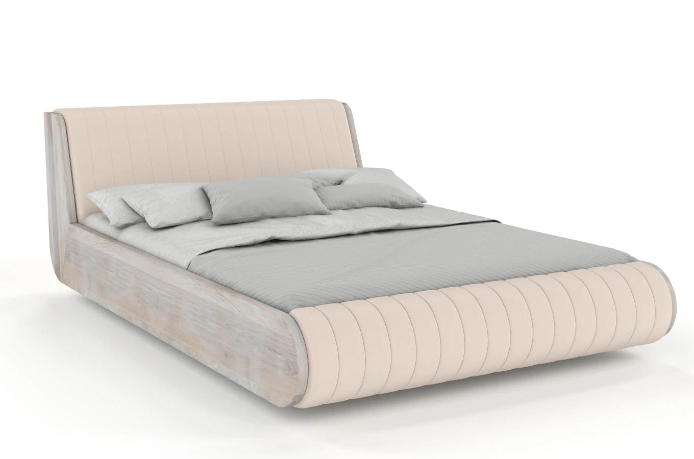 Łóżko lewitujące drewniane dębowe Visby HARALD