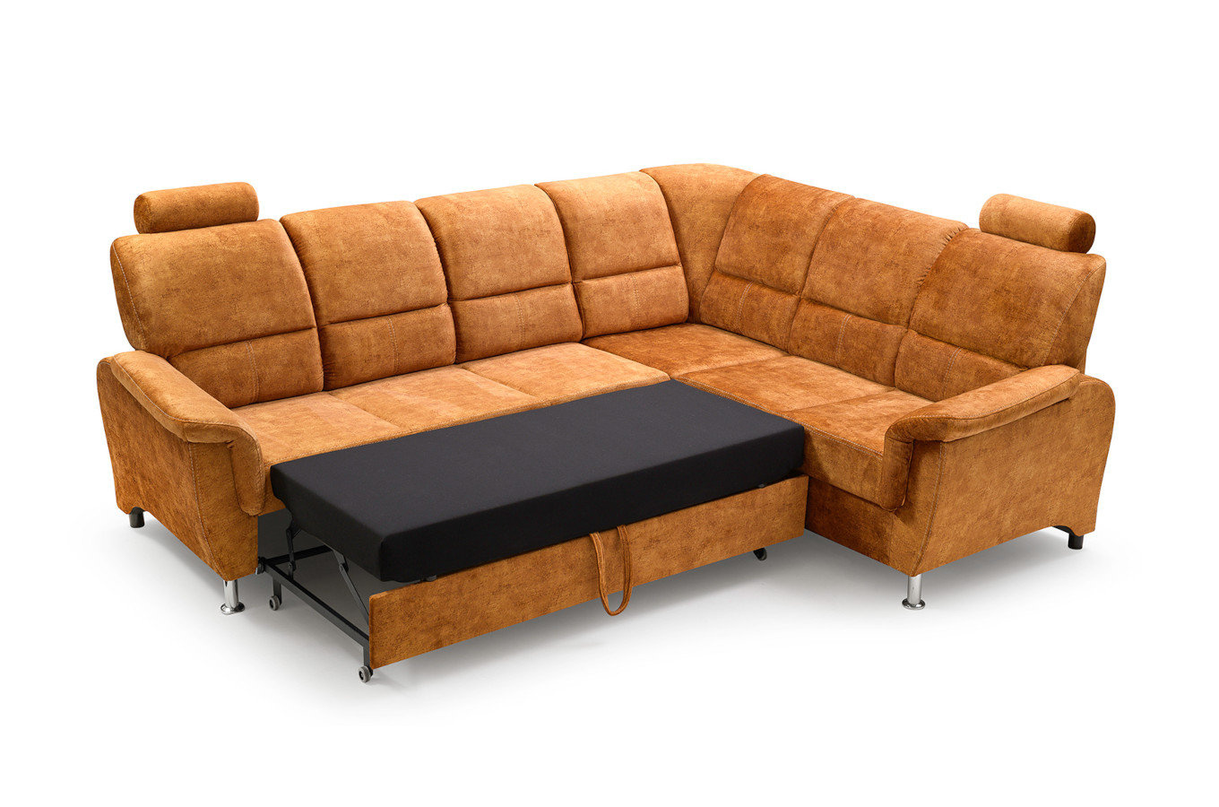 Klasyczny rozkładany narożnik DANIELA z pojemnikiem na pościel