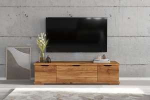 Drewniana szafka RTV dębowa Visby ARHUS / lakier naturalny