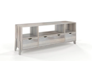 Drewniana szafka RTV dębowa Visby GDYNIA na nóżkach / szer. 160 cm