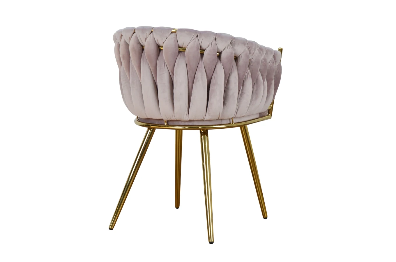 Nowoczesne krzesło SARA GOLD z plecionym oparciem