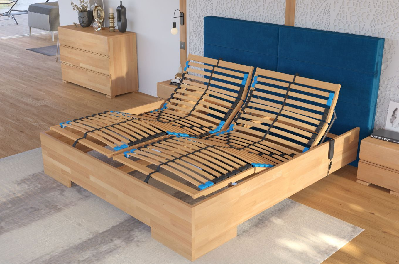 Stelaż Visby ELECTRICO z elektyczną regulacją ułożenia zagłówka i podnóżka