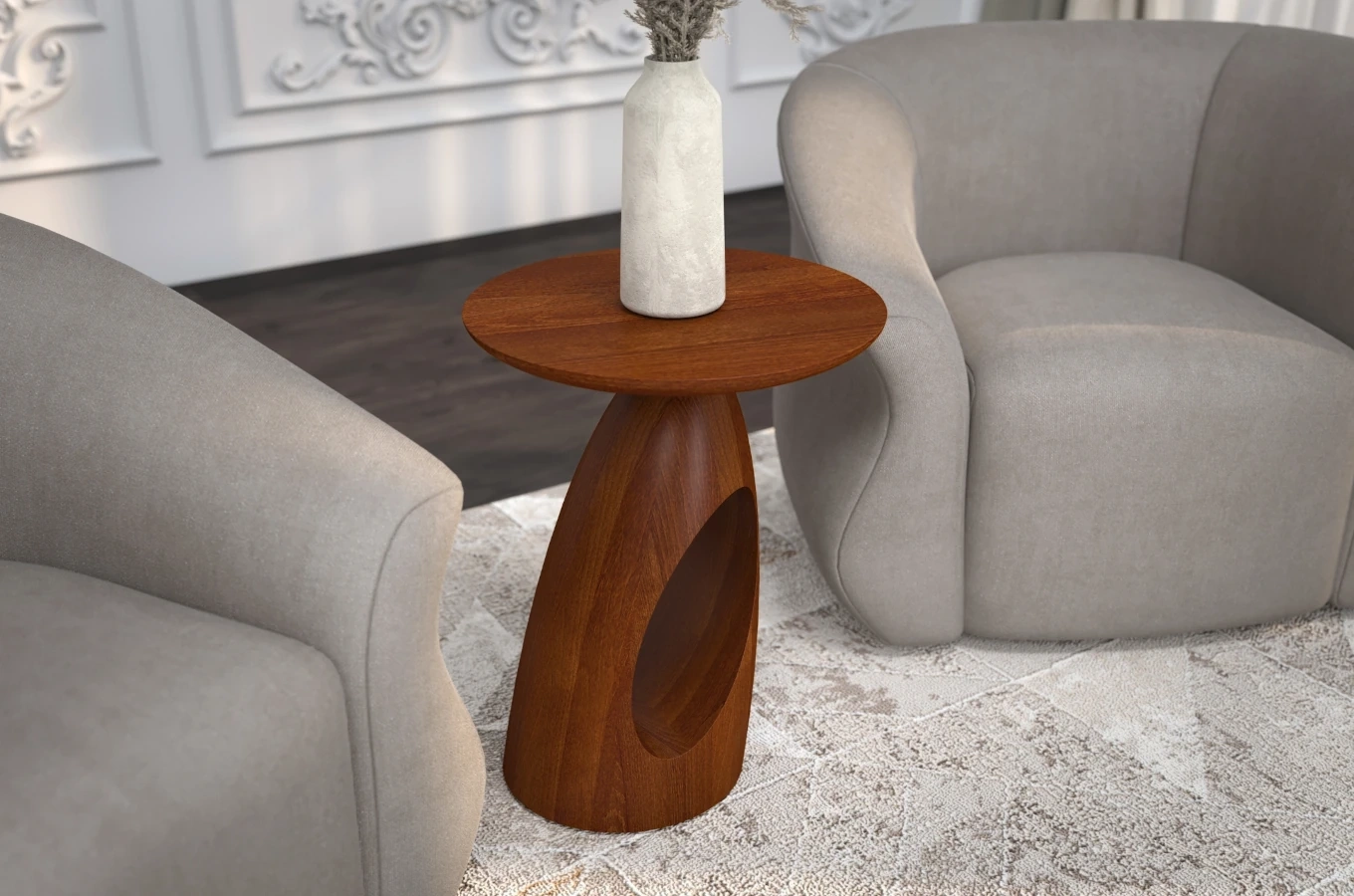 Stolik drewniany Kayani ISLAND różne kolory, wys. 40 cm