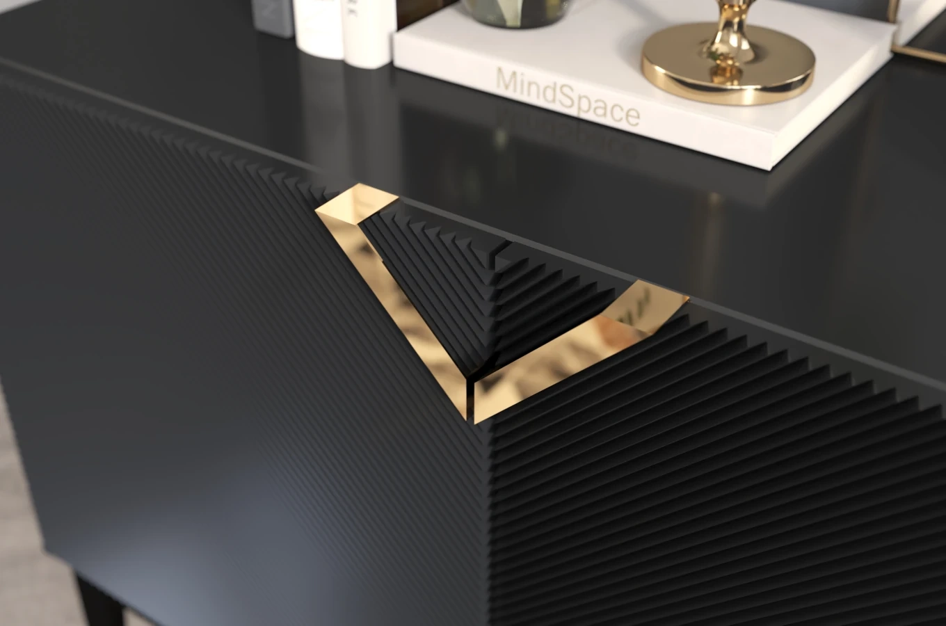 Drewniana komoda Visby DEMI LONG 2D / kolor czarny / szer. 100,5 cm