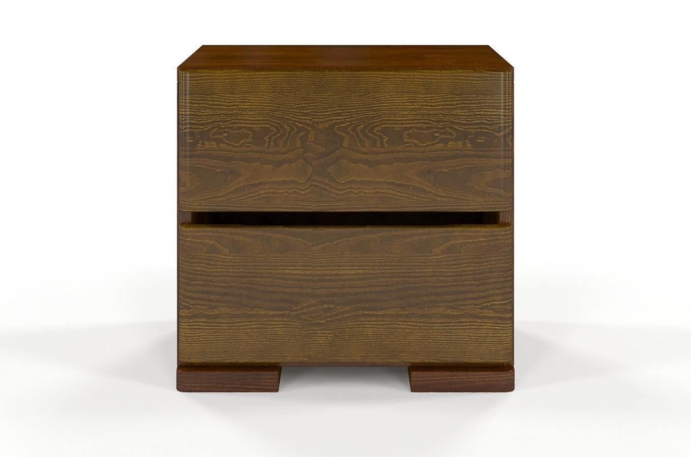 Drewniana szafka nocna sosnowa Visby Sandemo High 2S / kolor palisander