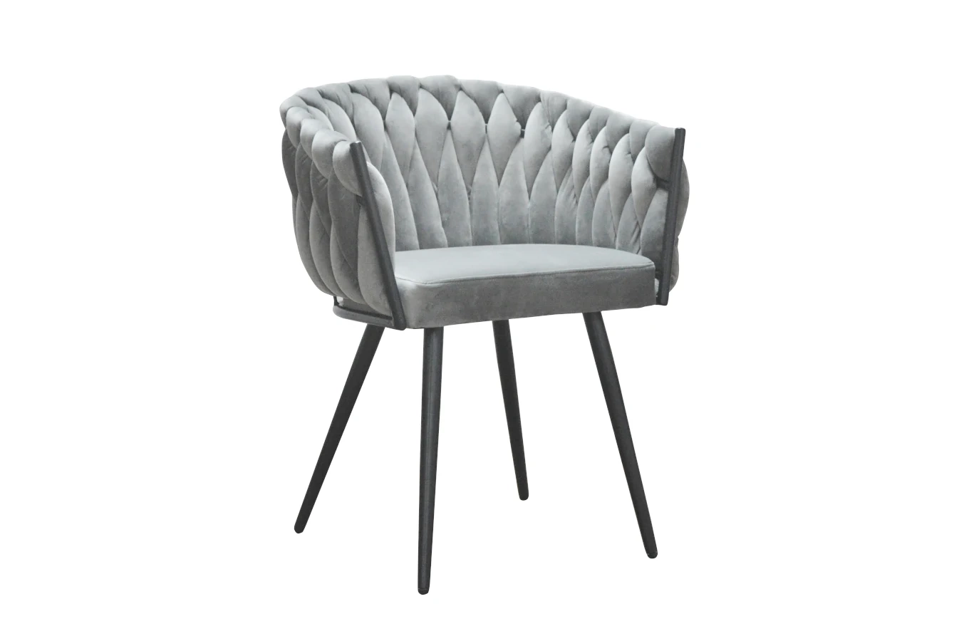 Nowoczesne krzesło SARA BLACK z plecionym oparciem