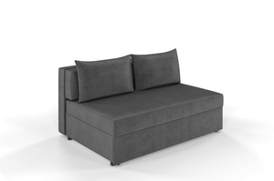 Ciemno-szara rozkładana sofa Dancan OLGA z funkcją spania i pojemnikiem na pościel / szerokość 156 cm