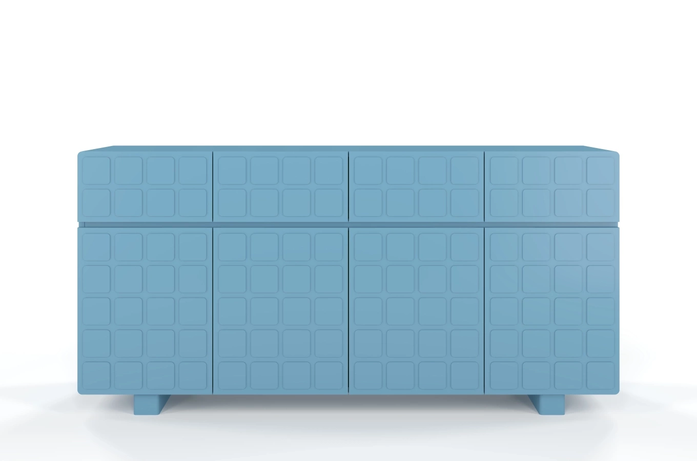 Nowoczesna komoda z frontami 3D Skandica CUBO LONG / kolor pastelowy niebieski / szer. 169 cm