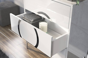 Biała nowoczesna komoda Dancan BRITT połysk / szer. 70 cm