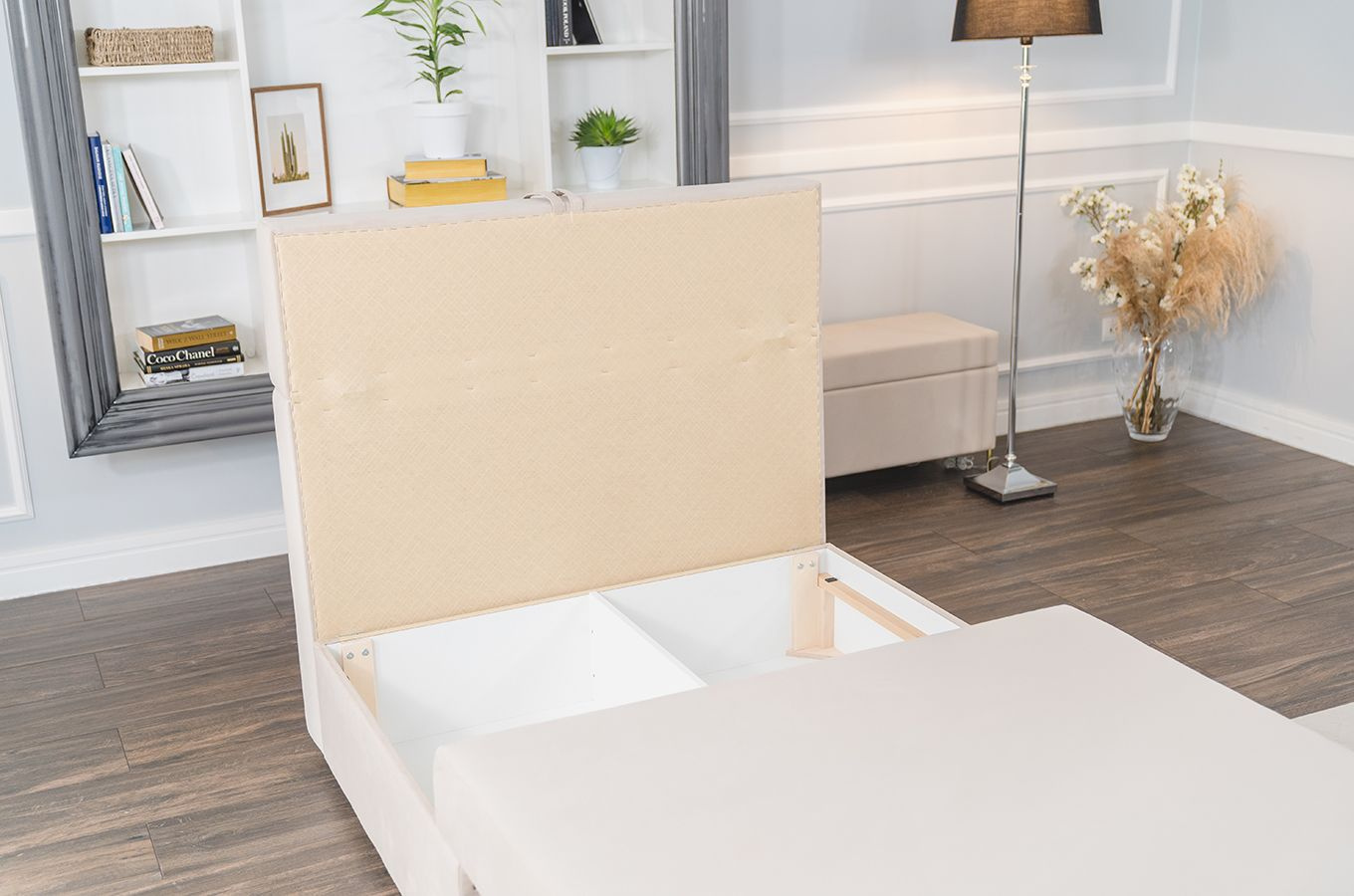 Nowoczesna rozkładana sofa Dancan OLGA z funkcją spania i pojemnikiem na pościel / 4 szerokości + 5 kolorów do wyboru!