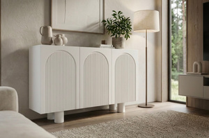 Biała komoda z łukami Skandica RITA / szer. 135 cm