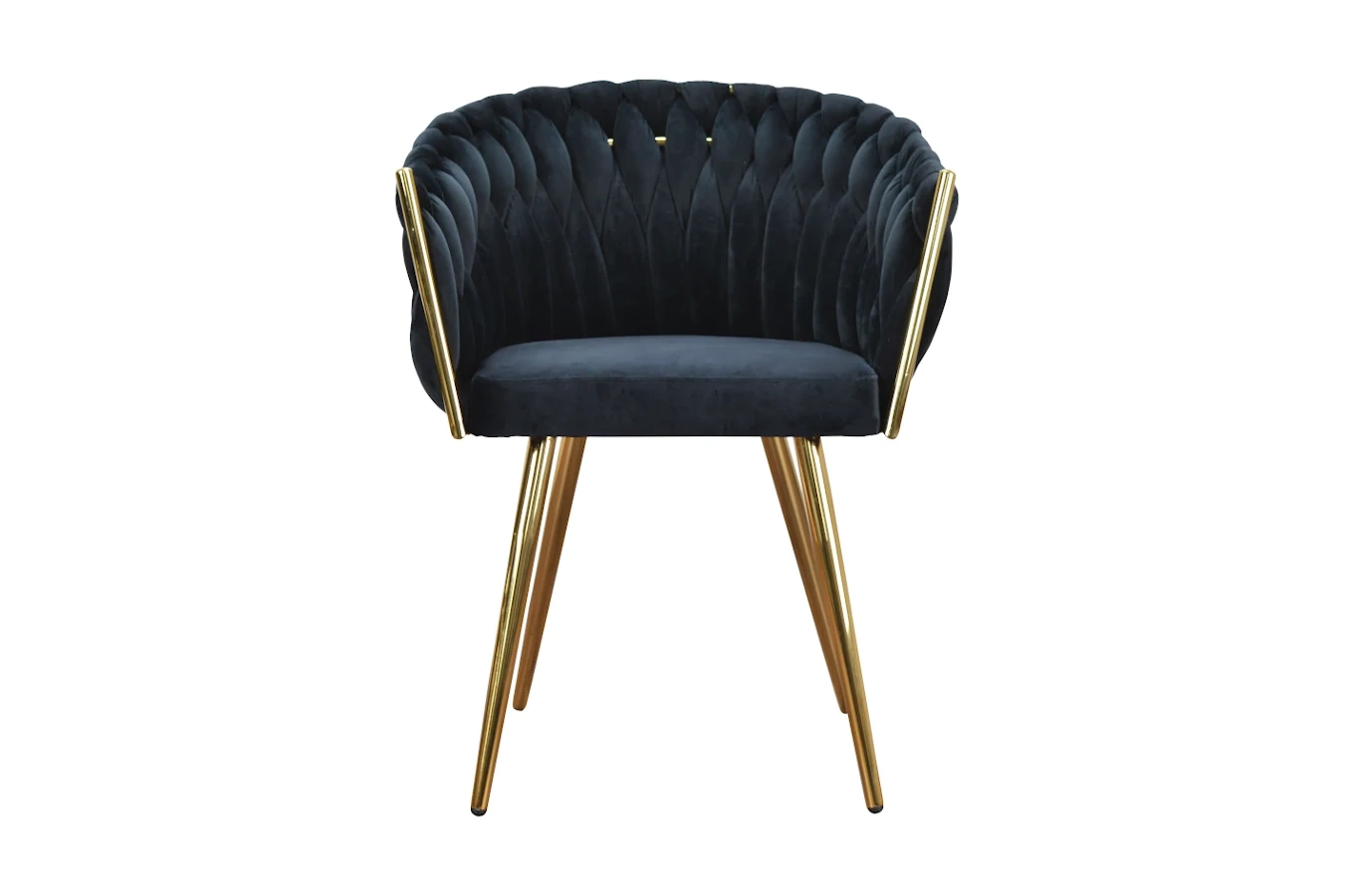 Nowoczesne krzesło SARA GOLD z plecionym oparciem