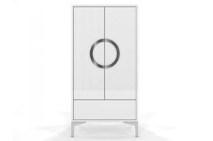 Biała wysoka nowoczesna komoda Dancan EVA połysk / szer. 60 cm