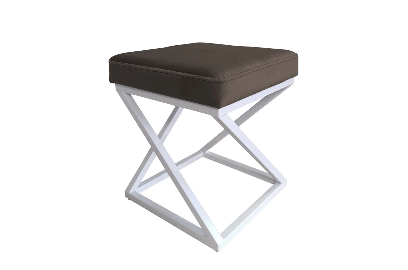 Tapicerowany puf DIXI na metalowych nogach / kolor tkaniny + podstawy do wyboru!