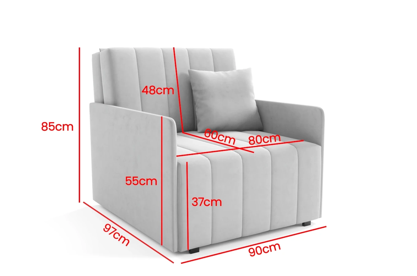 Rozkładana sofa SELENA SLIM 80 z funkcją spania / szerokość 90 cm