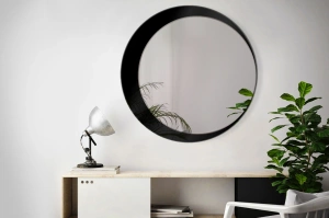 Okrągłe lustro SIMPLE MOON / rama dostępna w 2 kolorach
