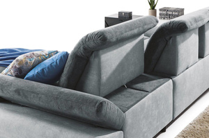 Nowoczesny narożnik ROCCA z pojemnikiem na pościel i funkcją spania