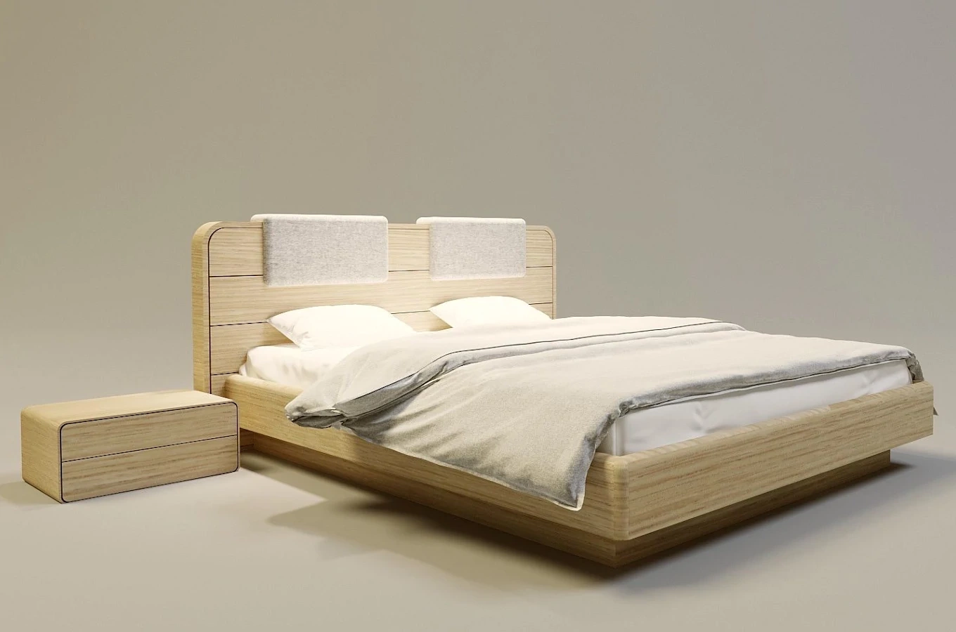 Drewniane łóżko SENSE