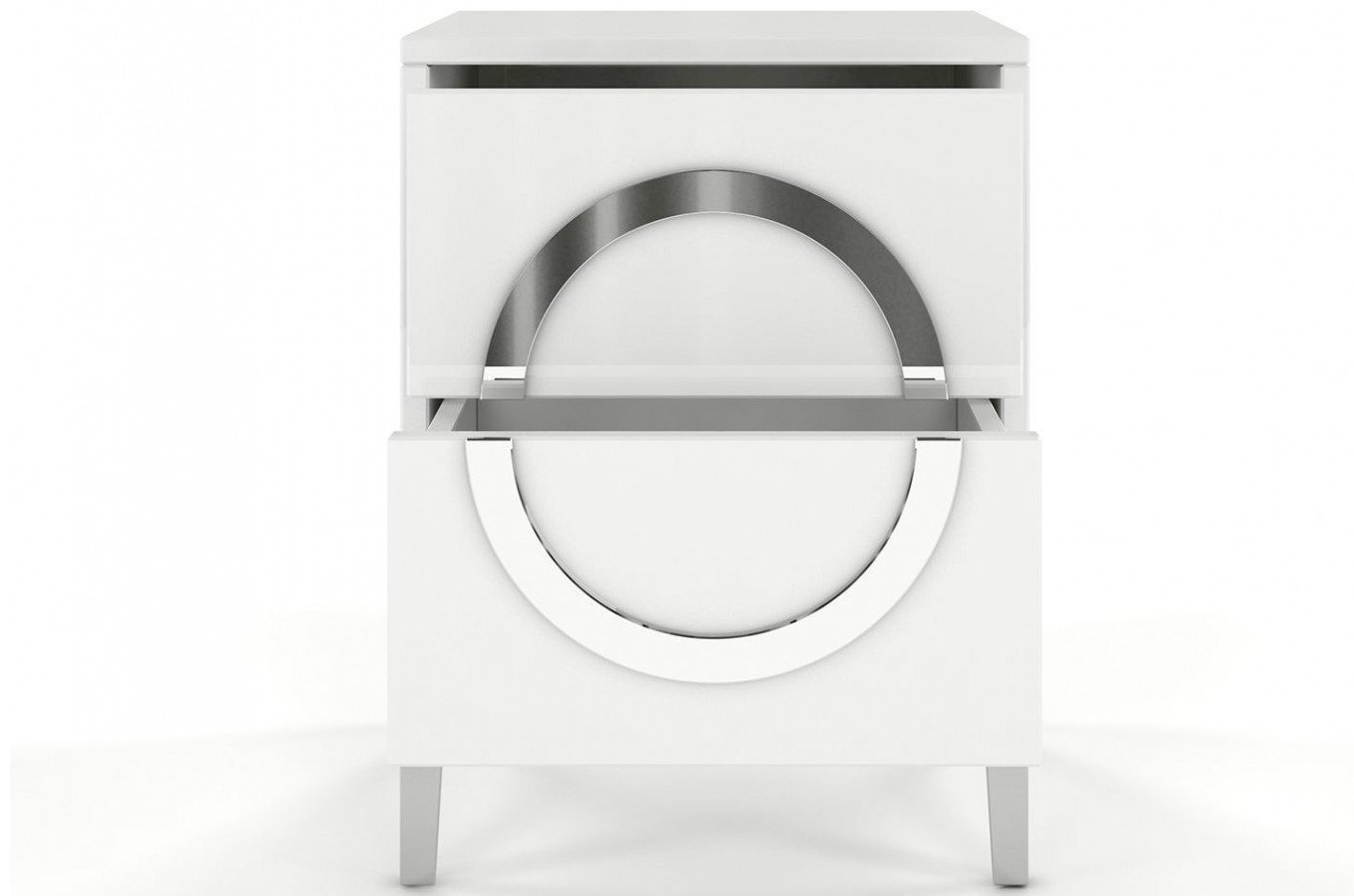 Biała nowoczesna szafka nocna Dancan EVA połysk / szer. 40 cm