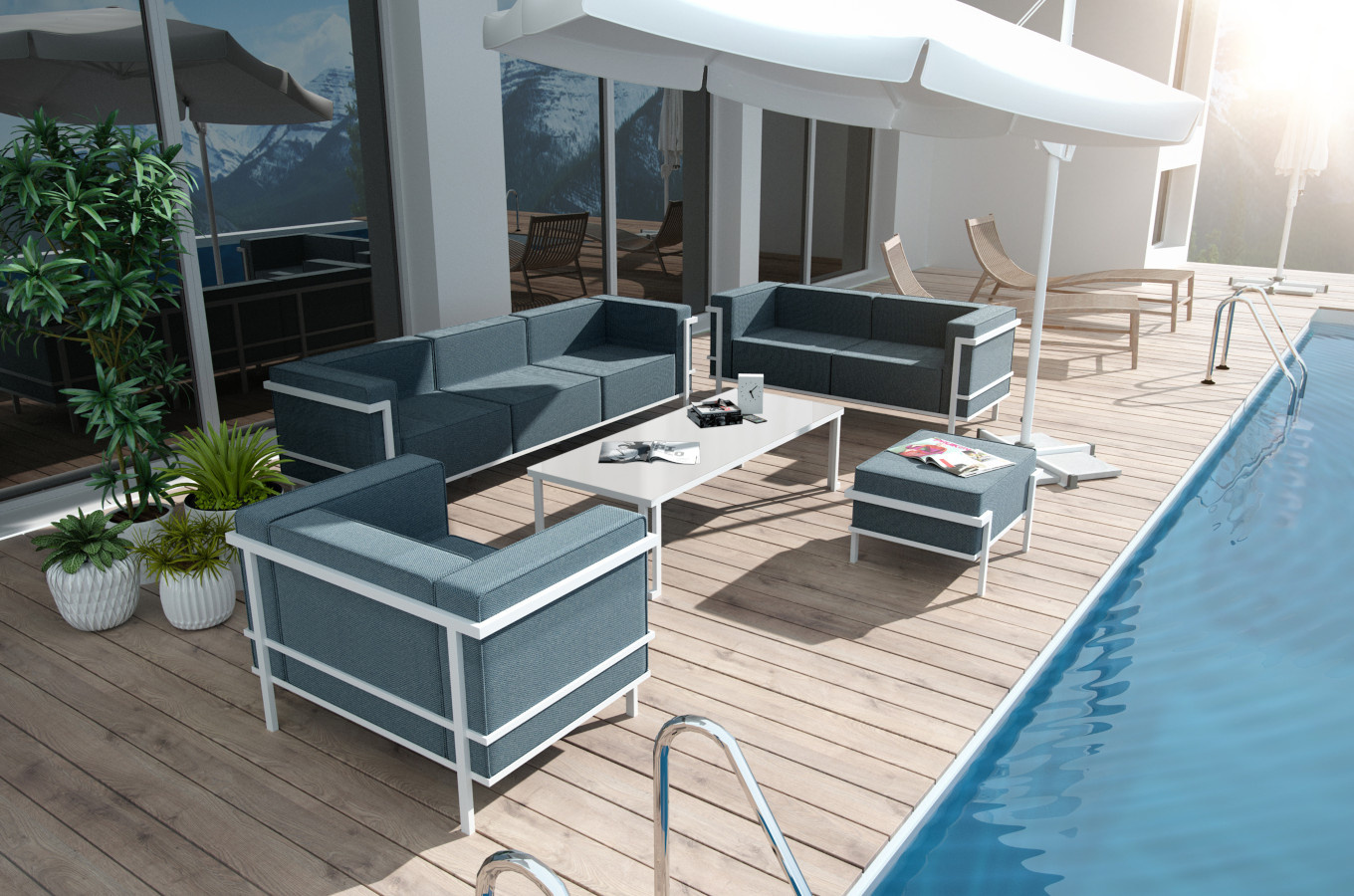 Tapicerowana sofa do ogrodu IBIZA 2-osobowa