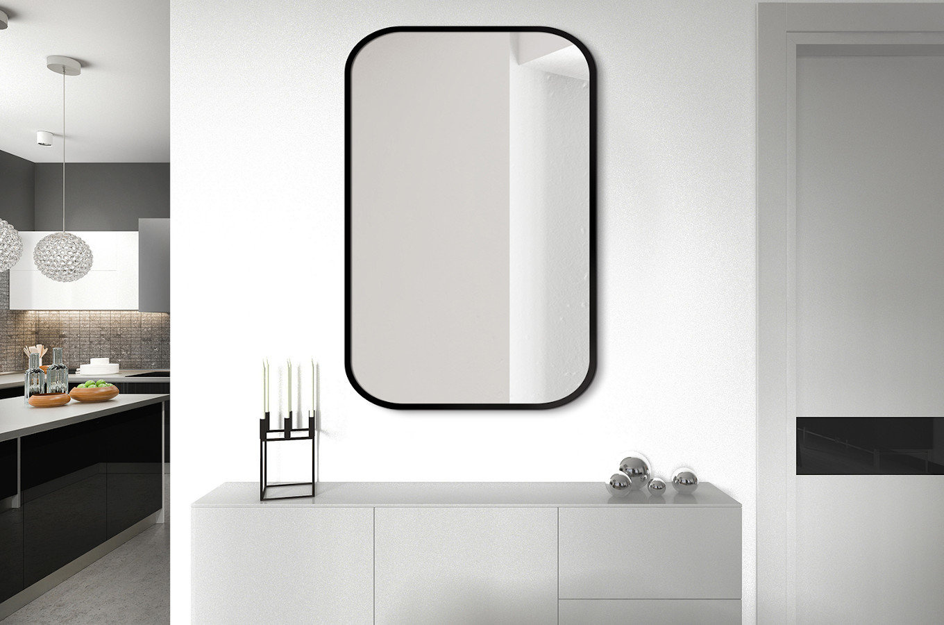 Prostokątne lustro MIRA Delicate / rama dostępna w 5 kolorach