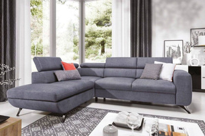 Nowoczesny narożnik ARRATA z funkcją spania i pojemnikiem na pościel