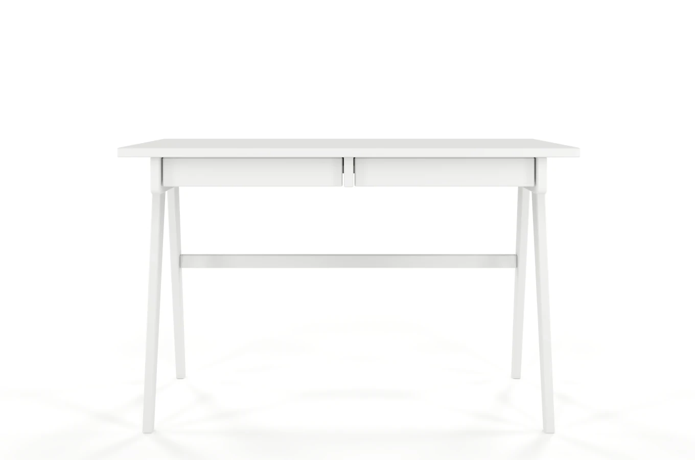 Drewniane biurko / toaletka z szufladami Visby EDDA / kolor biały RAL / 120x65 cm