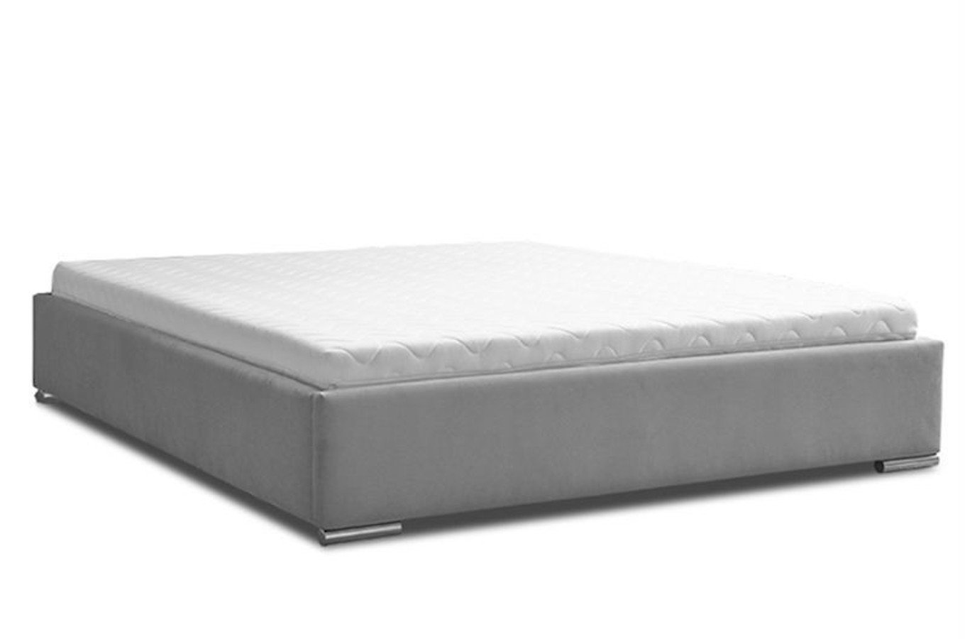 Klasyczne łóżko tapicerowane do sypialni WENER - bez zagłówka