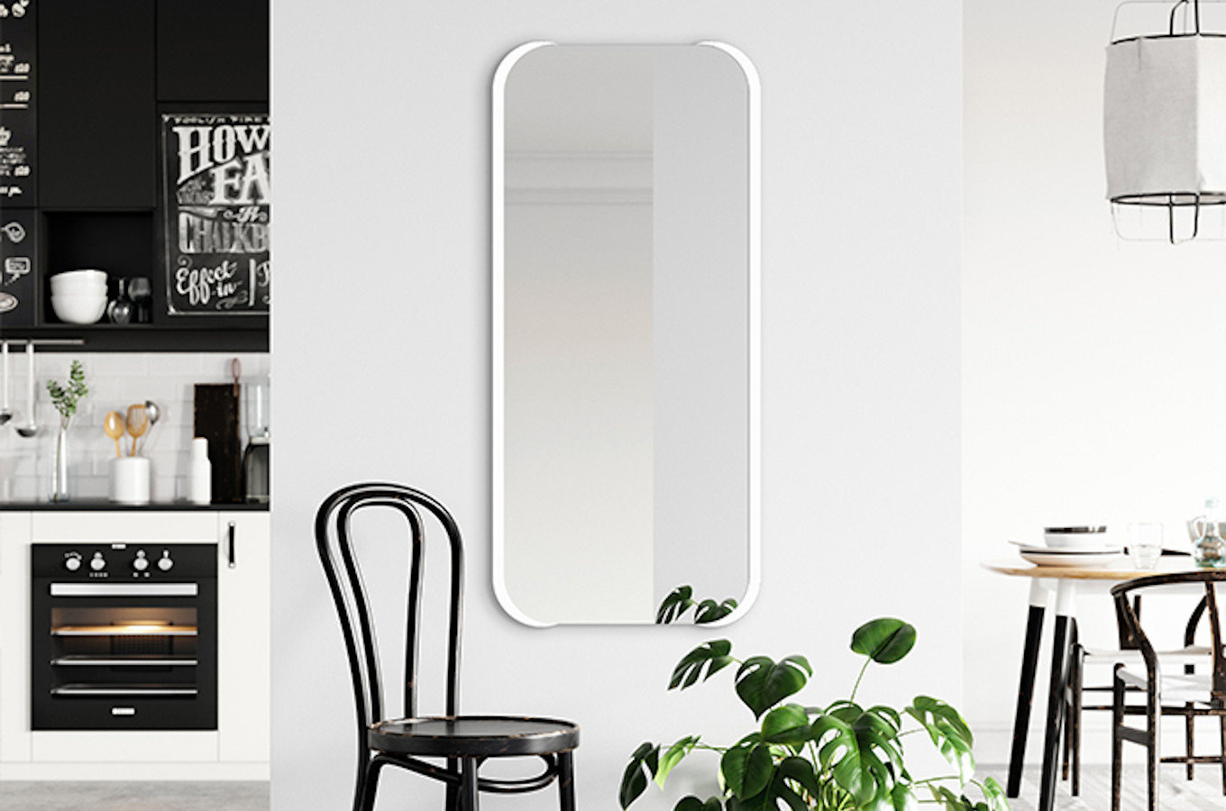 Prostokątne lustro MEZALI / rama dostępna w 5 kolorach