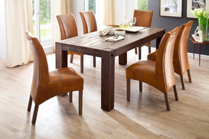 Duży drewniany dębowy stół LEEDS 260 x 100 cm / dąb lity postarzany