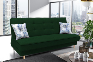 Elegancka sofa IZA w skandynawskim stylu, z funkcją spania i pojemnikiem na pościel