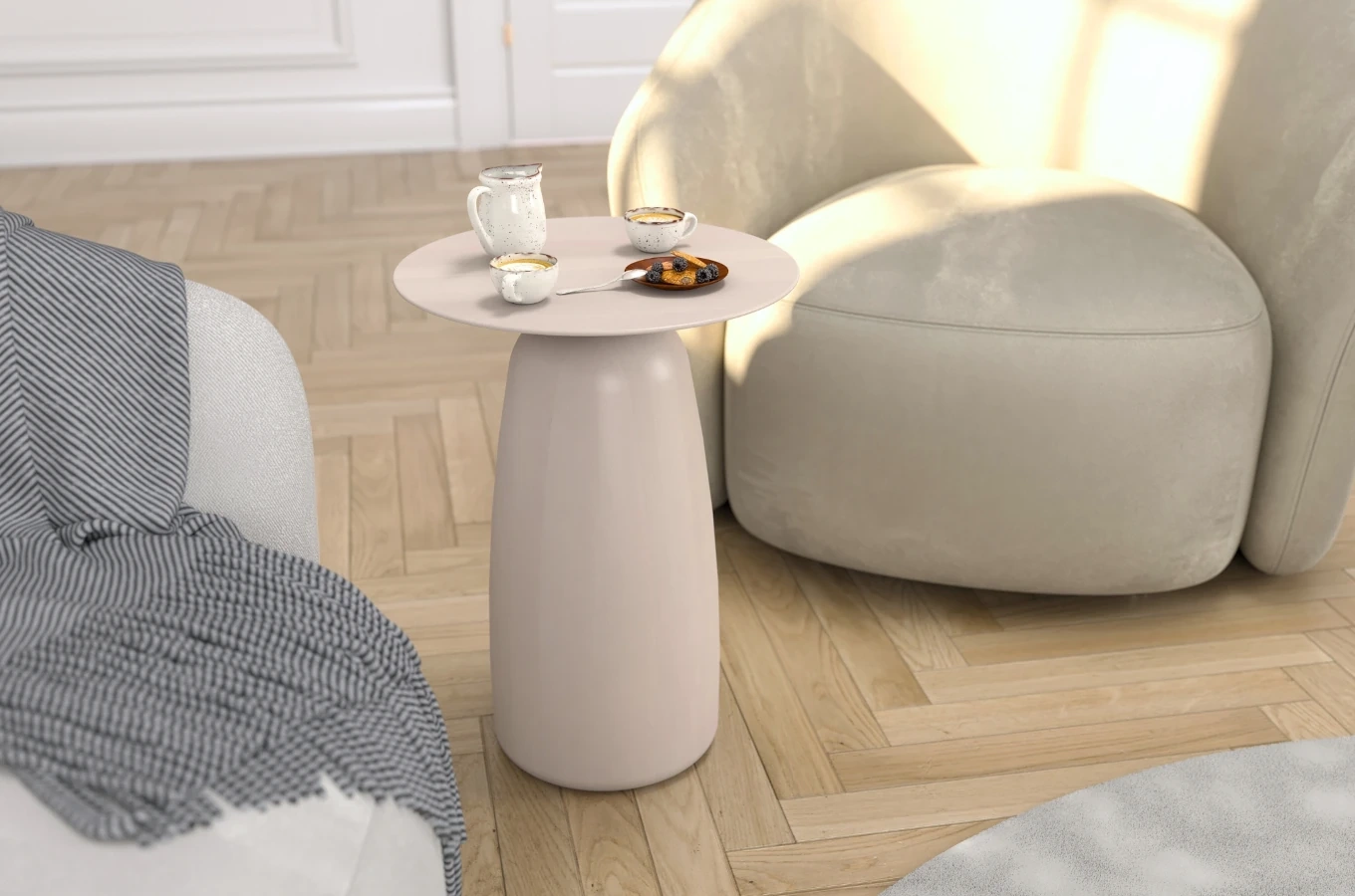 Stolik drewniany Kayani BAOBAB 44 różne kolory, wys. 44 cm